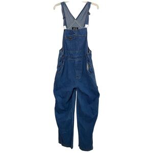 Rue21 Denim Overalls Womens Cargo Bibs Size Medium Carpenter 90’s Style